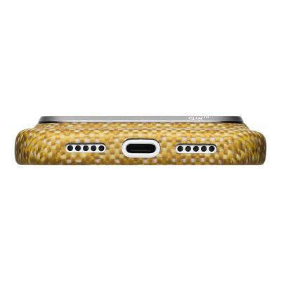Apple iPhone 18 Pro Kılıf M-safe Şarj Özellikli Aramid Karbon Fiber Pitaka Wind Over Wheat Serisi Kapak - 20