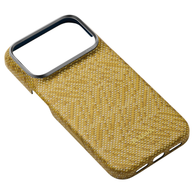 Apple iPhone 18 Pro Kılıf M-safe Şarj Özellikli Aramid Karbon Fiber Pitaka Wind Over Wheat Serisi Kapak - 15