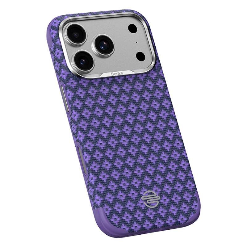 Apple iPhone 18 Pro Kılıf M-Safe Şarj Özellikli Benks ArmorPro ArmorEdge X9 Serisi Kevlar Karbon Kapak - 8