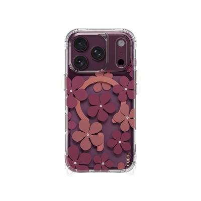 Apple iPhone 18 Pro Kılıf M-safe Şarj Özellikli Çiçekli Tasarım Coehl Mila Serisi Kapak - 2