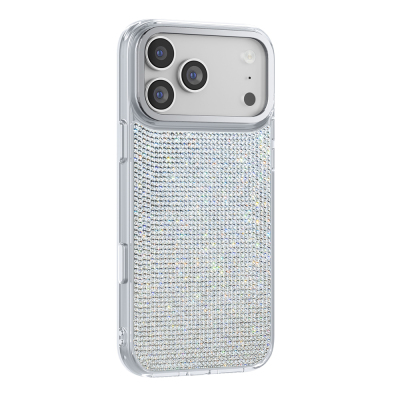 Apple iPhone 18 Pro Kılıf M-Safe Şarj Özellikli El İşlemeli Swarovski Taşlı Zore Paris Riva Sert PC Kapak - 1
