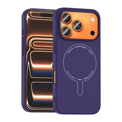 Apple iPhone 18 Pro Kılıf M-Safe Şarj Özellikli Kamera Korumalı Zore Elio Sert PC Kapak - 6