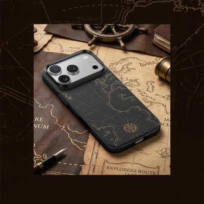 Apple iPhone 18 Pro Kılıf M-safe Şarj Özellikli Karbon Fiber Tasarımlı Benks ArmorEdge Air Navigator Kevlar Kapak - 12