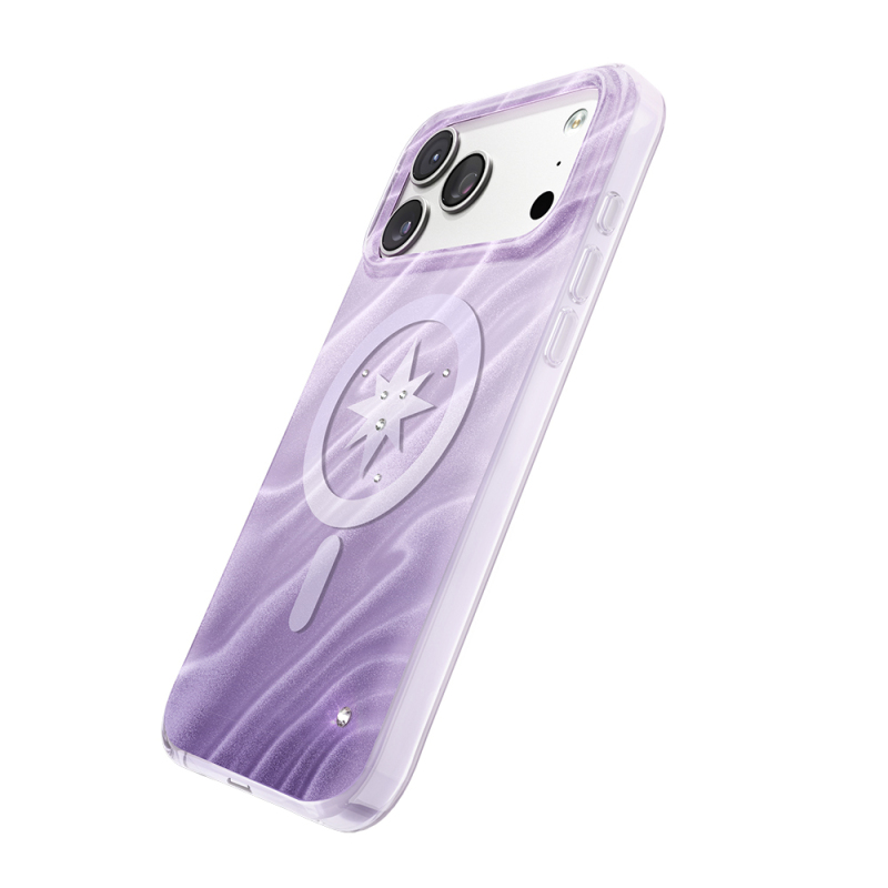 Apple iPhone 18 Pro Kılıf M-Safe Şarj Özellikli Orjinal Swarovski Taşlı Zore Paris Rovix Sert PC Kapak - 5