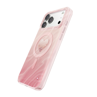 Apple iPhone 18 Pro Kılıf M-Safe Şarj Özellikli Orjinal Swarovski Taşlı Zore Paris Rovix Sert PC Kapak - 14