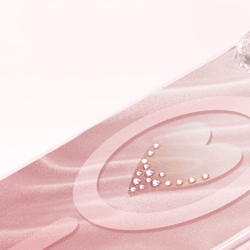 Apple iPhone 18 Pro Kılıf M-Safe Şarj Özellikli Orjinal Swarovski Taşlı Zore Paris Rovix Sert PC Kapak - 18