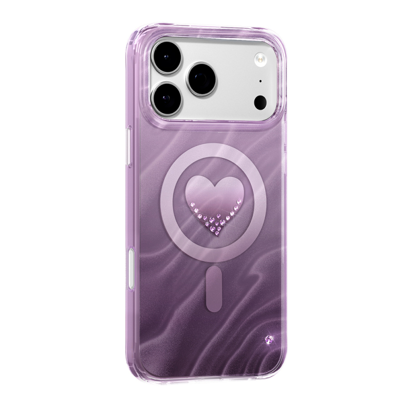 Apple iPhone 18 Pro Kılıf M-Safe Şarj Özellikli Orjinal Swarovski Taşlı Zore Paris Rovix Sert PC Kapak - 1