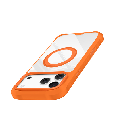 Apple iPhone 18 Pro Kılıf M-safe Şarj Özellikli Parmak Ring Standlı Airbag Tasarımlı Mutural Obsidian Serisi Kapak - 5