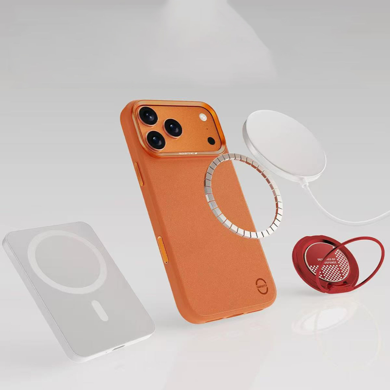 Apple iPhone 18 Pro Kılıf M-Safe Şarj Özellikli Polimerik Deri Raptic Urban Nano Kapak - 18