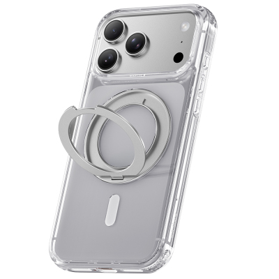 Apple iPhone 18 Pro Kılıf M-safe Şarj Özellikli Raptic Air Stand Serisi Aynalı Arka Yüzey Standlı Kapak - 5