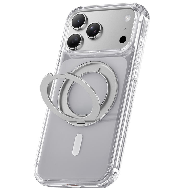 Apple iPhone 18 Pro Kılıf M-safe Şarj Özellikli Raptic Air Stand Serisi Aynalı Arka Yüzey Standlı Kapak - 5