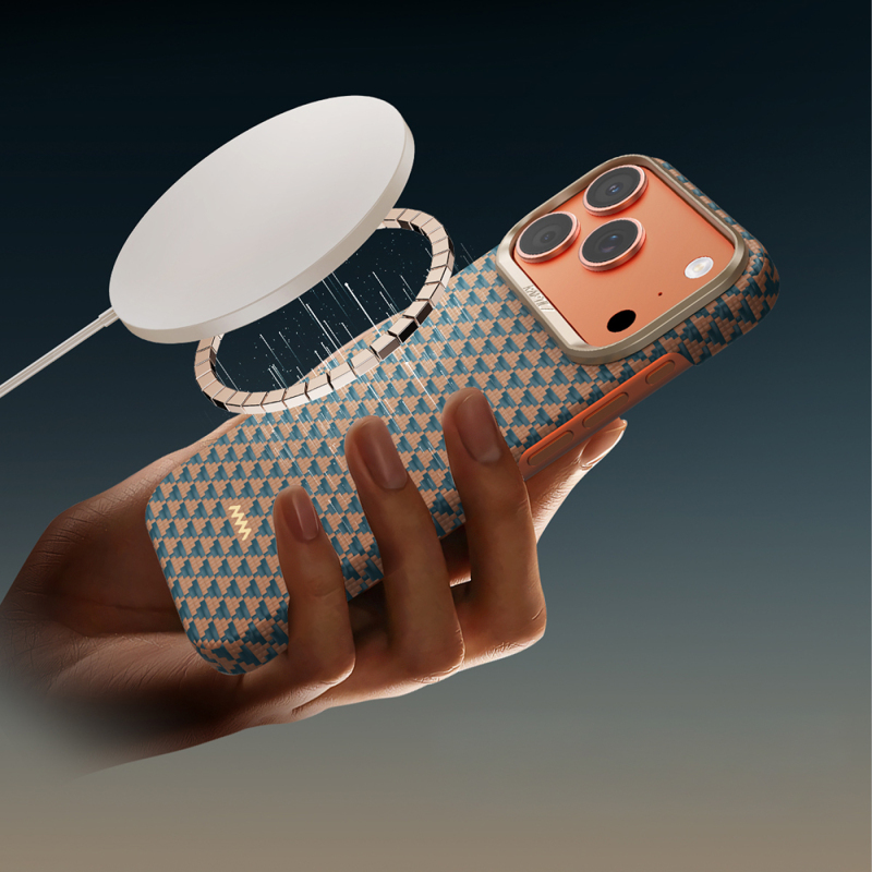 Apple iPhone 18 Pro Kılıf M-safe Şarj Özellikli Raptic Aramid Skin Origin Serisi Karbon Kapak - 14