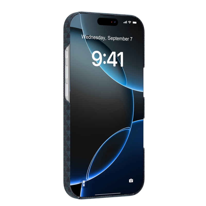 Apple iPhone 18 Pro Kılıf M-safe Şarj Özellikli Raptic Aramid Skin Origin Serisi Karbon Kapak - 36