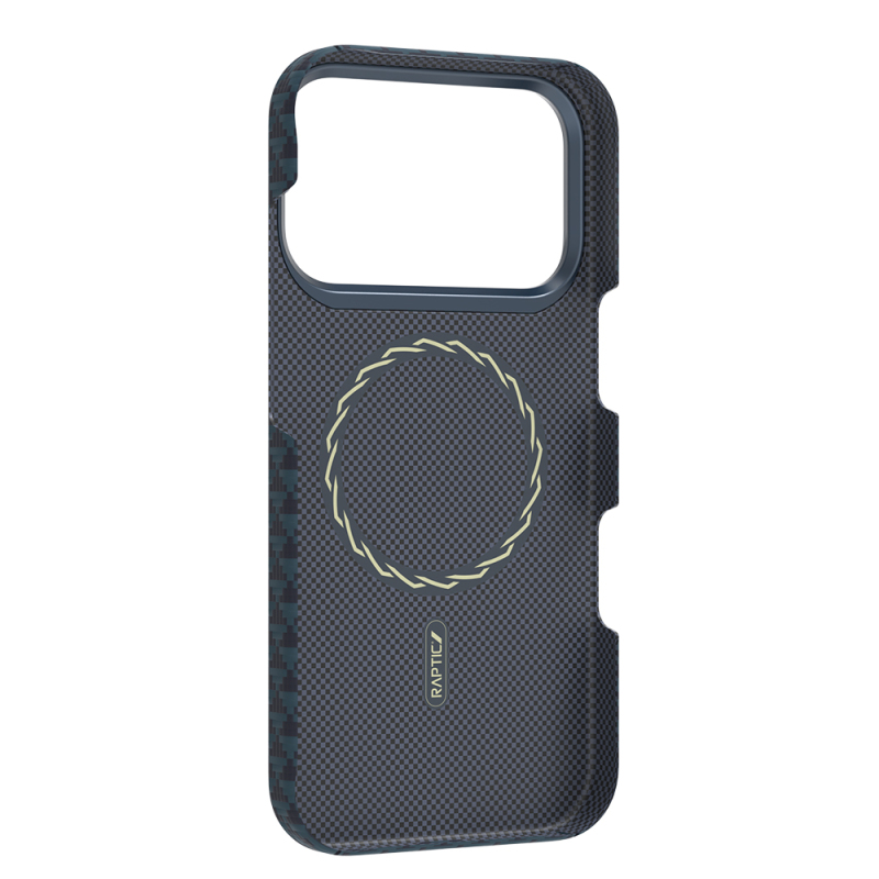 Apple iPhone 18 Pro Kılıf M-safe Şarj Özellikli Raptic Aramid Skin Origin Serisi Karbon Kapak - 15