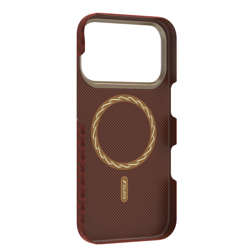 Apple iPhone 18 Pro Kılıf M-safe Şarj Özellikli Raptic Aramid Skin Origin Serisi Karbon Kapak - 17