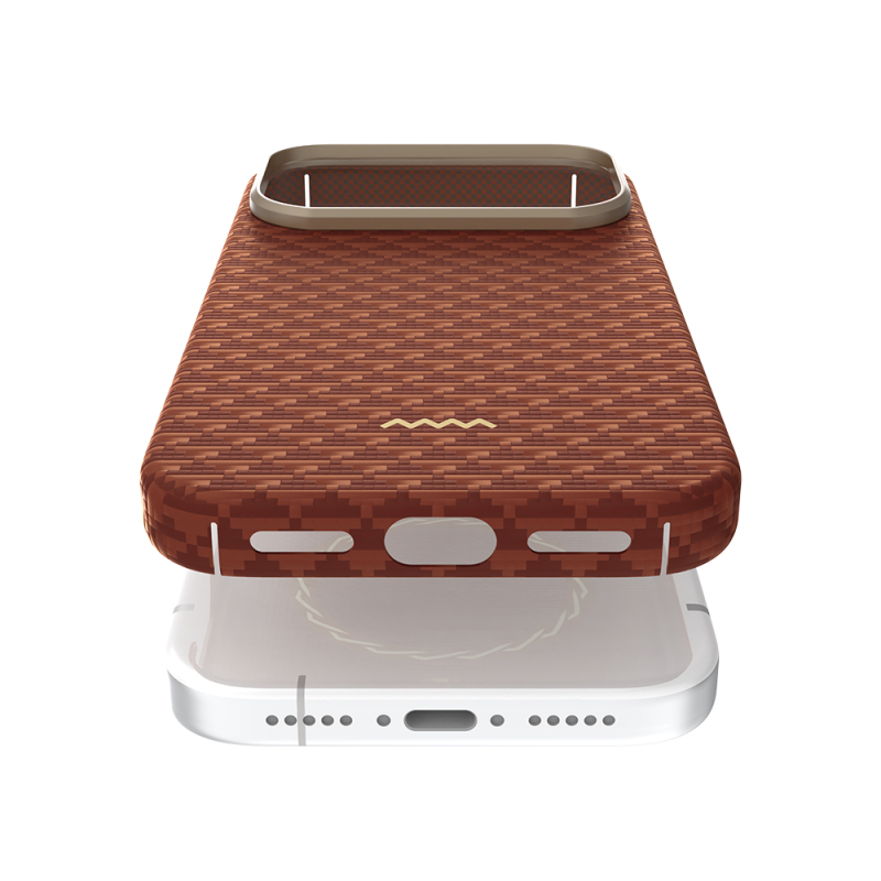 Apple iPhone 18 Pro Kılıf M-safe Şarj Özellikli Raptic Aramid Skin Origin Serisi Karbon Kapak - 34