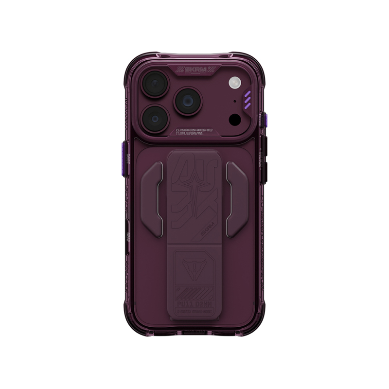 Apple iPhone 18 Pro Kılıf M-safe Şarj Özellikli Teknoloji Desenli Skinarma Helio CE Mag Charge Standlı Kapak - 1