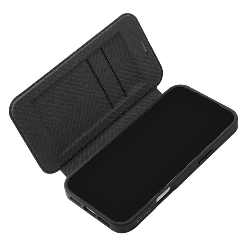 Apple iPhone 18 Pro Kılıf M-safe Şarj Özellikli Vegan Deri Tasarımlı Şeffaf Arka Yüzey Kartlıklı Raptic Urban Folio Serisi Kapak - 6