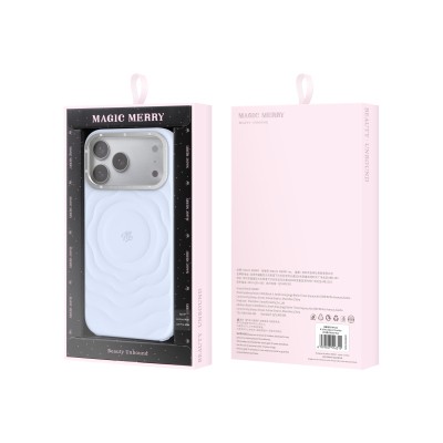 Apple iPhone 18 Pro Kılıf M-safe Şarj Özellikli Wiwu Magic Merry Blossom Drift Serisi Kapak - 16