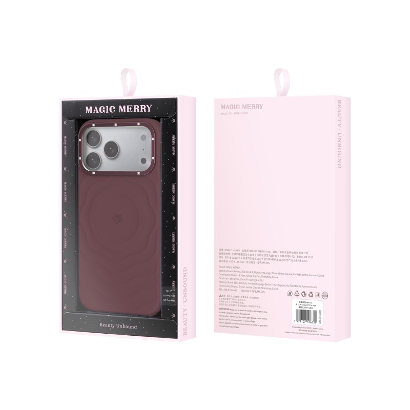 Apple iPhone 18 Pro Kılıf M-safe Şarj Özellikli Wiwu Magic Merry Blossom Drift Serisi Kapak - 17