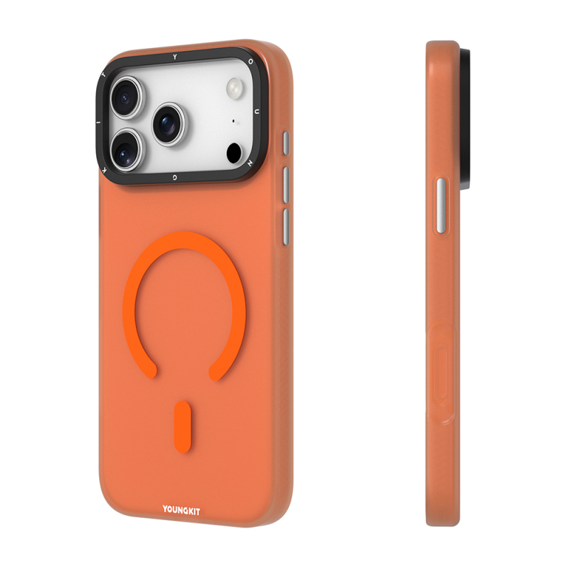 Apple iPhone 18 Pro Kılıf M-safe Şarj Özellikli Youngkit Hidden Sand Serisi Kapak - 10
