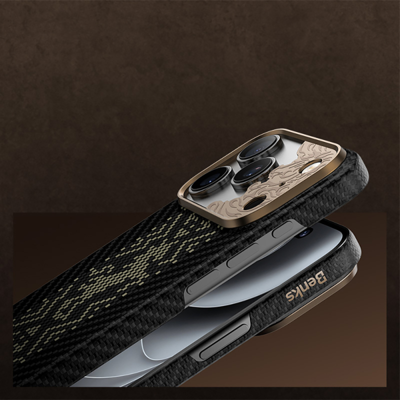 Apple iPhone 18 Pro Kılıf M-safe Şarj Özellikli Yükseltilmiş Kamera Çerçeveli Benks ArmorAir Knight Serisi C1 Kevlar Kapak - 14