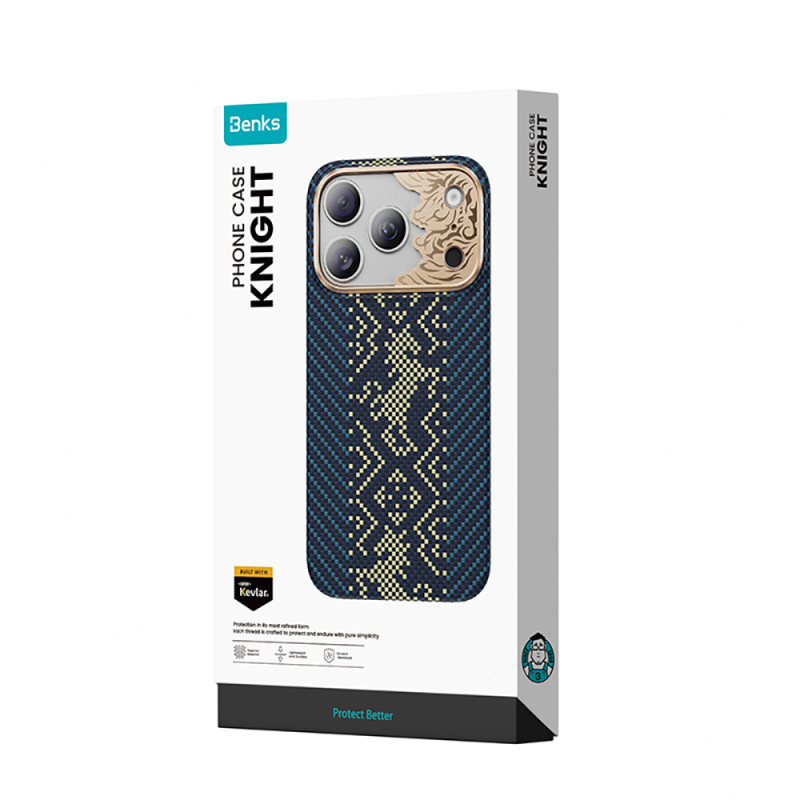 Apple iPhone 18 Pro Kılıf M-safe Şarj Özellikli Yükseltilmiş Kamera Çerçeveli Benks ArmorAir Knight Serisi C1 Kevlar Kapak - 21