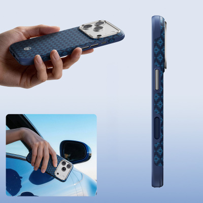 Apple iPhone 18 Pro Kılıf M-Safe Şarj Özellikli Yükseltilmiş Kamera Çerçeveli Benks ArmorGrid ArmorEdge X9 Serisi Kevlar Karbon Kapak - 8