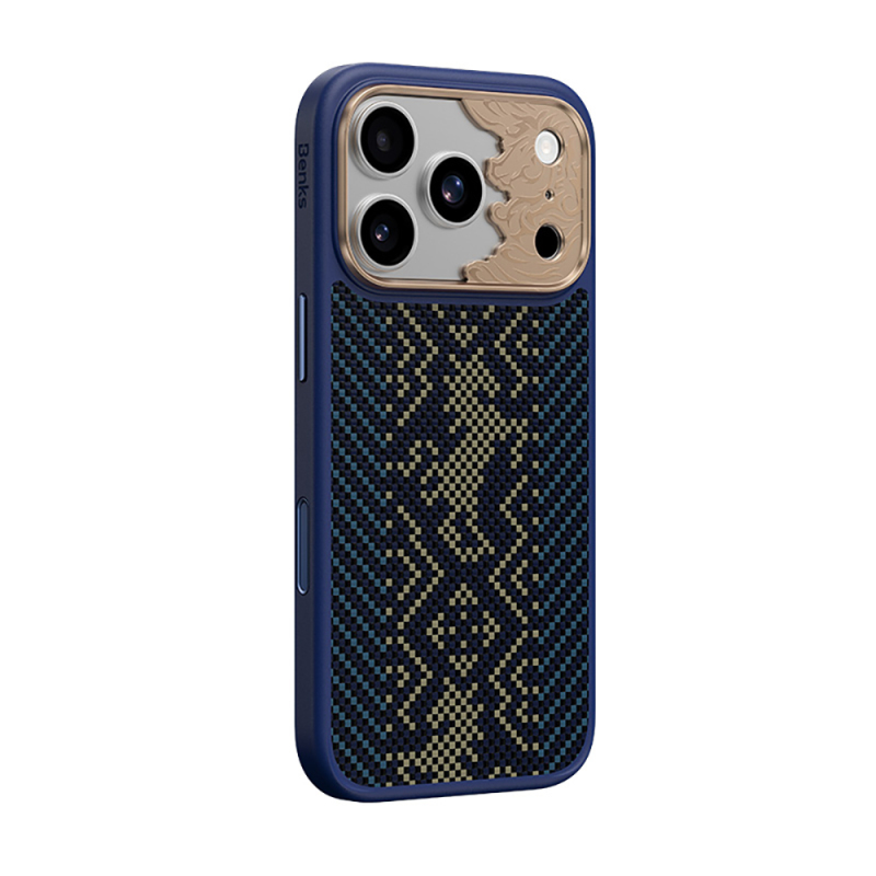 Apple iPhone 18 Pro Kılıf M-safe Şarj Özellikli Yükseltilmiş Kamera Çerçeveli Karbon Fiber Tasarımlı Benks Knight ArmorPro Kevlar Kapak - 2