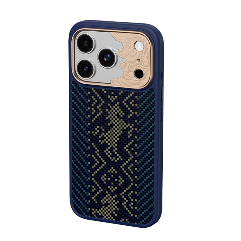 Apple iPhone 18 Pro Kılıf M-safe Şarj Özellikli Yükseltilmiş Kamera Çerçeveli Karbon Fiber Tasarımlı Benks Knight ArmorPro Kevlar Kapak - 6