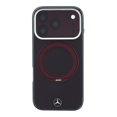 Apple iPhone 18 Pro Kılıf Mercedes Benz Orjinal Lisanslı M-safe Şarj Özellikli 360 Derece Dönebilen Standlı Metal Logolu Sert PC Kapak - 3