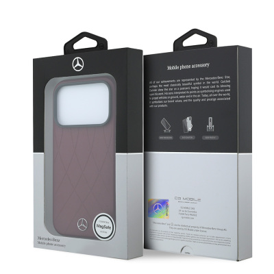 Apple iPhone 18 Pro Kılıf Mercedes Benz Orjinal Lisanslı M-safe Şarj Özellikli 3D Metal Logolu Crossed Lines Kapak - 8