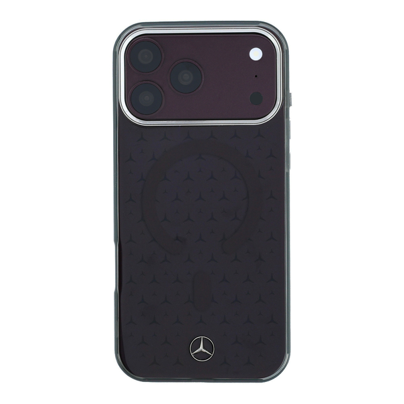 Apple iPhone 18 Pro Kılıf Mercedes Benz Orjinal Lisanslı M-safe Şarj Özellikli Çift Katmanlı Yıldız Desenli Sert PC Kapak - 2