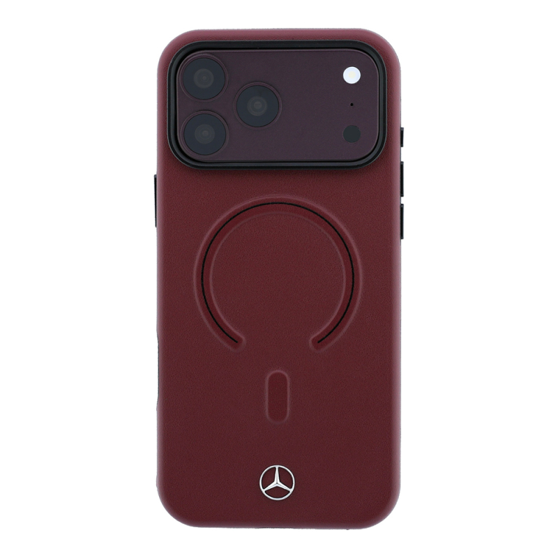Apple iPhone 18 Pro Kılıf Mercedes Benz Orjinal Lisanslı M-safe Şarj Özellikli Metal Yıldız Logolu Kabartmalı Deri Kapak - 11