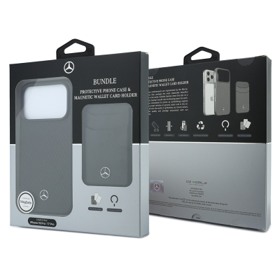 Apple iPhone 18 Pro Kılıf Mercedes Benz Orjinal Lisanslı M-safe Şarj Özellikli PU Deri 3D Metal Logolu Kartlıklı Kapak - 15