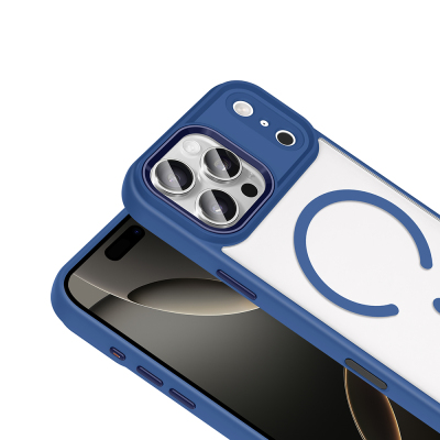 Apple iPhone 18 Pro Kılıf Wireless Şarj Özellikli Zore Krom M-safe Silikon Kapak - 9