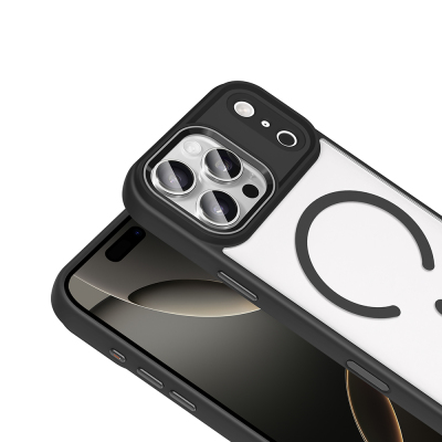 Apple iPhone 18 Pro Kılıf Wireless Şarj Özellikli Zore Krom M-safe Silikon Kapak - 13
