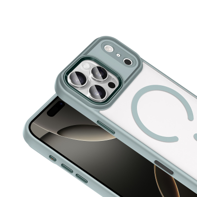 Apple iPhone 18 Pro Kılıf Wireless Şarj Özellikli Zore Krom M-safe Silikon Kapak - 15