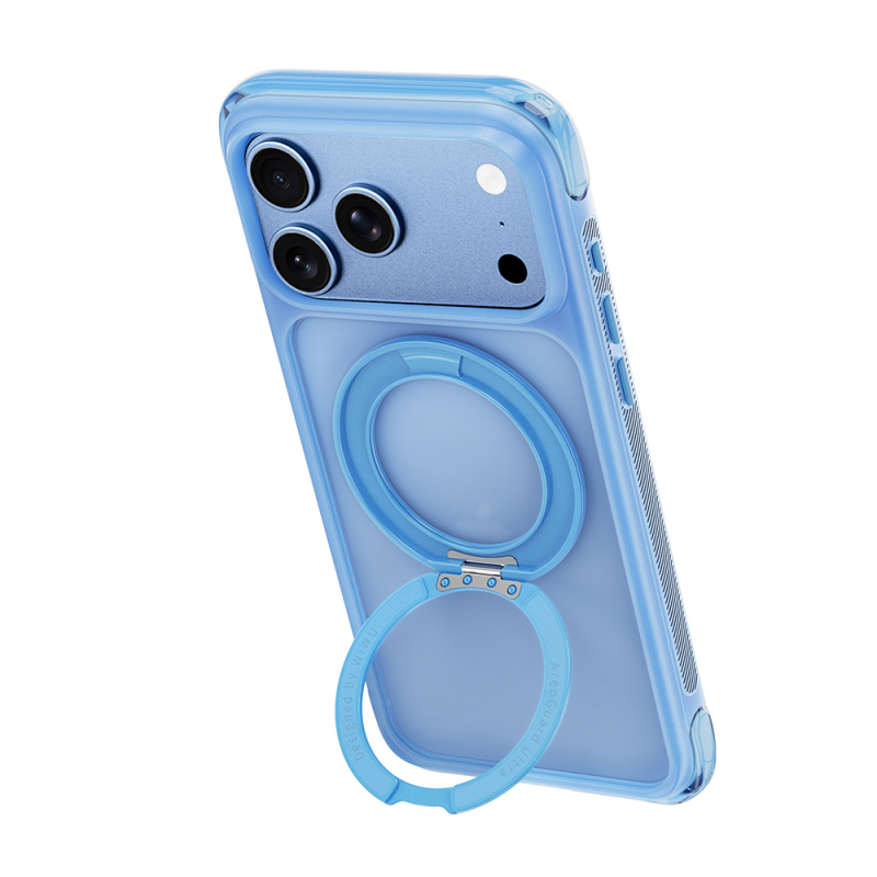 Apple iPhone 18 Pro Kılıf Wiwu AG-203 AeroGuard Ultra Serisi M-safe Şarj Özellikli Airbag Tasarımlı Standlı Kapak - 9