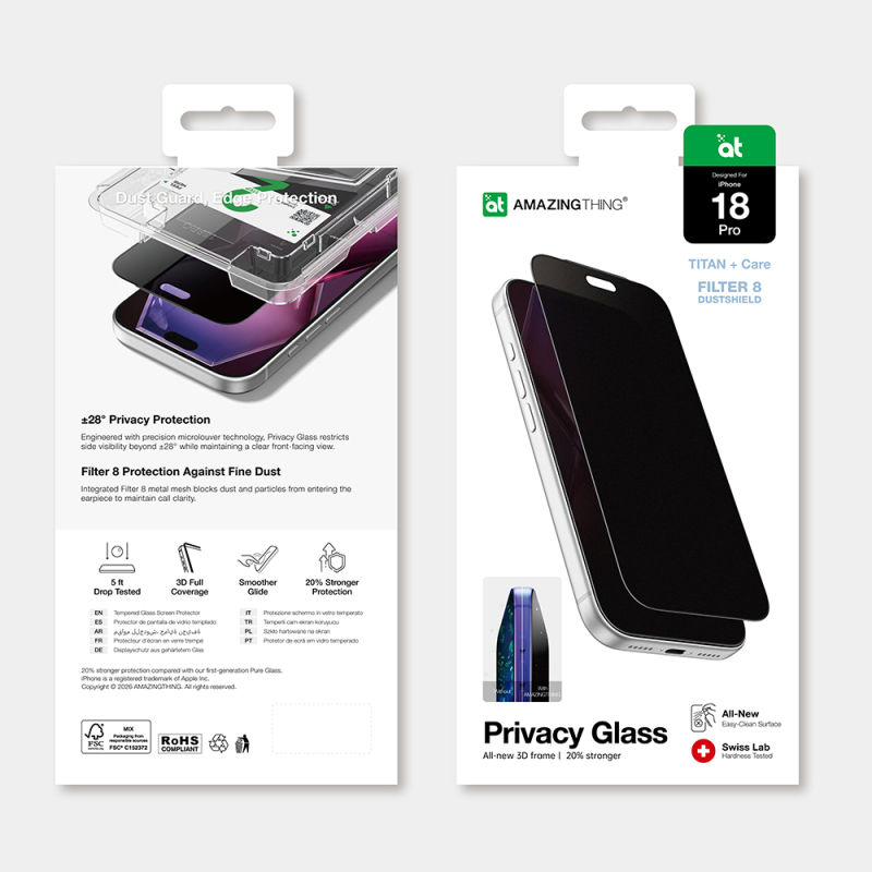 Apple iPhone 18 Pro Max Amazingthing Titan Privacy Parmak İzi Bırakmayan Temperli Cam Ekran Koruyucu - 5