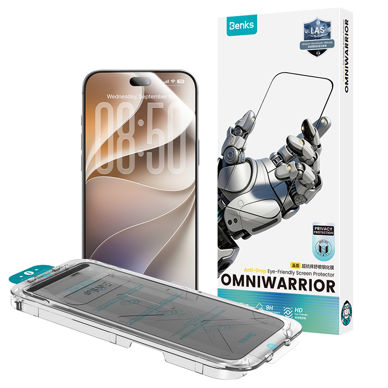 Apple iPhone 18 Pro Max Benks OmniWarrior Privacy Cam Ekran Koruyucu + Kolay Uygulama Aparatlı - 8