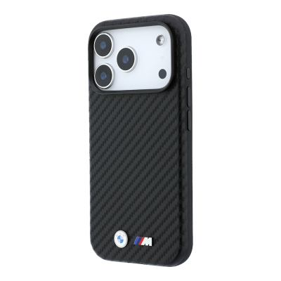 Apple iPhone 18 Pro Max Case BMW Original Licensed M-safe Charging Enabled Carbon Fiber Design and Metal Logo PU Leather Cover - 12