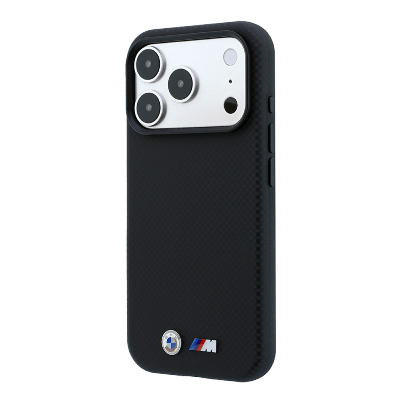 Apple iPhone 18 Pro Max Case BMW Original Licensed M-safe Charging Enabled Metal Logo Carbon Fiber Kevlar Cover - 2