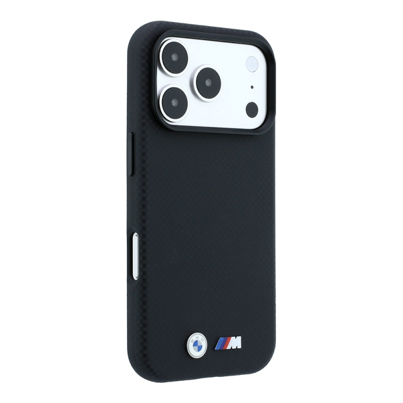 Apple iPhone 18 Pro Max Case BMW Original Licensed M-safe Charging Enabled Metal Logo Carbon Fiber Kevlar Cover - 4