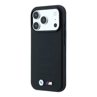 Apple iPhone 18 Pro Max Case BMW Original Licensed M-safe Charging Enabled PU Perforated Metal M Logo Cover - 3