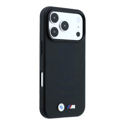 Apple iPhone 18 Pro Max Case BMW Original Licensed M-safe Charging Enabled PU Perforated Metal M Logo Cover - 5