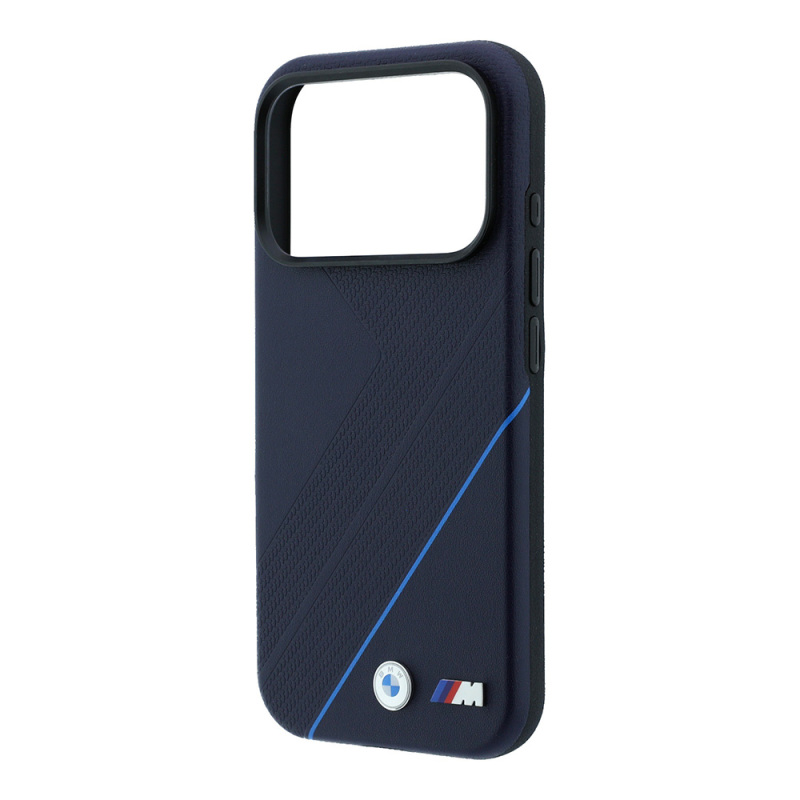 Apple iPhone 18 Pro Max Case – Genuine Licensed BMW M-Safe (MagSafe Compatible) – Blue-Striped Cover with M Logo and Tire-Track Pattern - 6