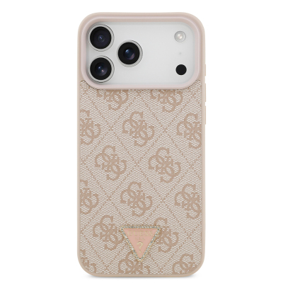 Apple iPhone 18 Pro Max Case – Guess Officially Licensed – MagSafe Compatible PU Leather – Rhinestone-Embellished Triangle Logo – 4G Pattern – Strass Cover - 11