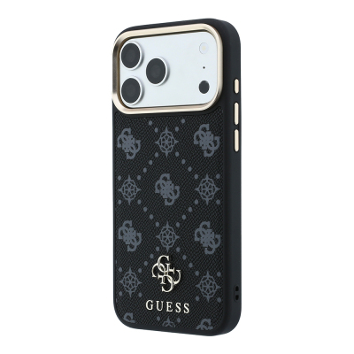 Apple iPhone 18 Pro Max Case Guess Original Licensed M-safe Charging Feature Classic Text and 4G Logo PU Leather Peony Cover - 10