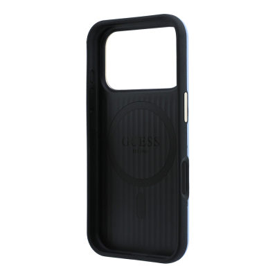 Apple iPhone 18 Pro Max Case Guess Original Licensed M-safe Charging Feature PU Perforated 4G and Text Logo Cover - 8